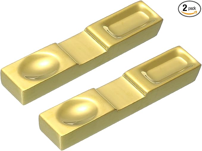 uxcell 2pcs Chopstick Rest, 304 Stainless Steel Chopsticks Holder 4.13" x 0.78" x 0.51", Household Tableware Kitchen Tools for Spoon Fork Teaspoon Dining Tool Rest, Gold