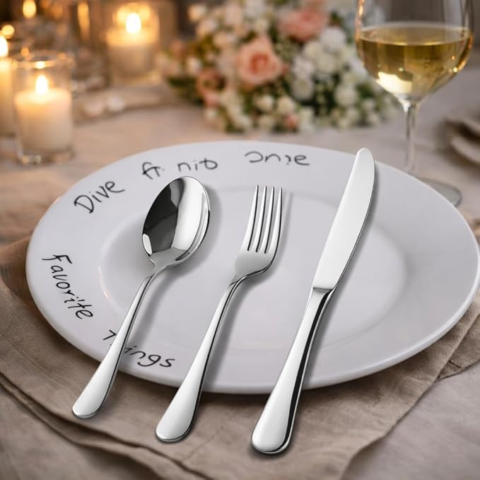 Silverware Set 30-Piece, Stainless Steel Flatware Cutlery Set for 6, Mirror Polished, Dishwasher Safe, Tableware Set for Home, Kitchen, Wedding, Party