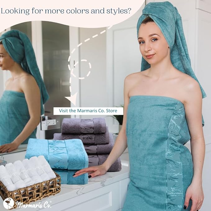 Set of 2 Luxury Super Soft Bath Towels – Premium Viscose Derived from Bamboo & Turkish Cotton for The Ultimate Bath Experie