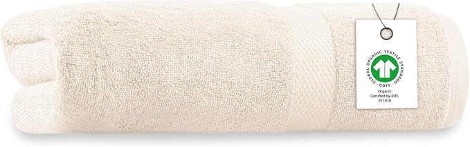 Delara Organic Cotton Luxuriously Plush Bath Sheet | GOTS & Oeko-TEX Certified | Premium Hotel Quality Towels | Feather Touch Technology| 650 GSM Long Staple|Soft, Quick Dry & Ultra-Absorbent 36"x70"