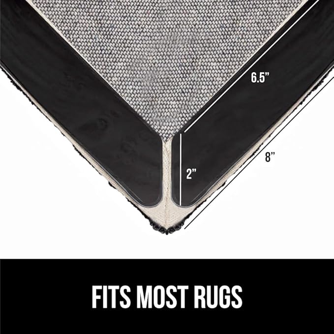 GORILLA GRIP 16 Pc Rug Gripper Pads Keep Area Rugs Corners from Curling, Reusable Double-Sided Stickers Holds Down Carpet in Place, Grips on Tile and Hardwood Floors Helps Prevent Sliding, Home Décor