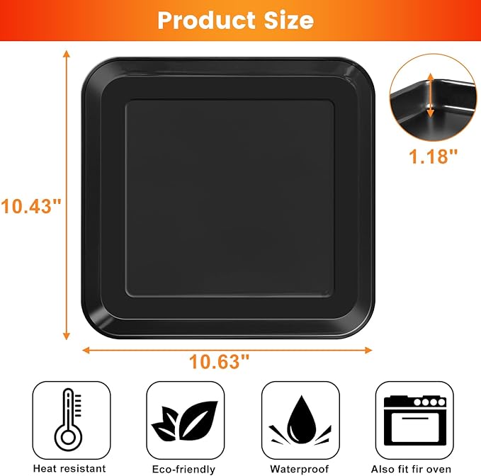 10" × 10" Baking Pan for Breville Compact Smart Oven，Food Grade Non-stick Toaster Replacement Parts Accessories Compatible with Breville Mini Smart Toaster Oven, Dishwasher Safe
