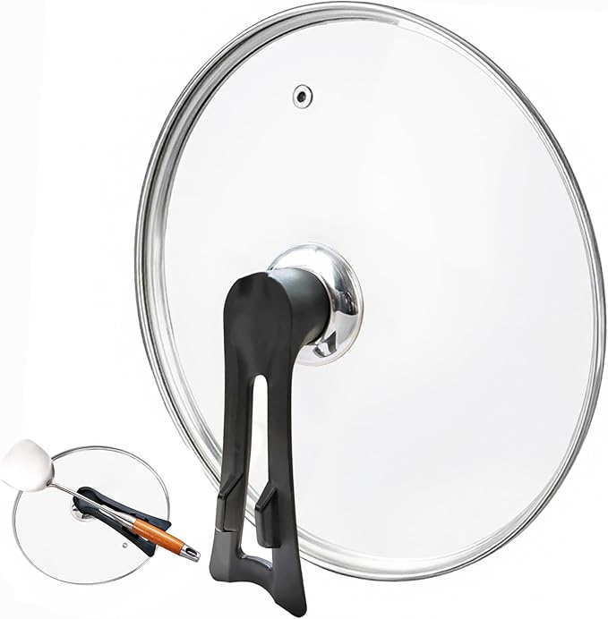 11 inch Glass Lids For Pots, Pans and Skillets,Fit Pot With Inner dia 10.8-11.3 Inches, Available in size 11, 12, 12.5, 13.5 and 14 Inch,Replacement Tempered Clear Glass Lids with Steam Vent