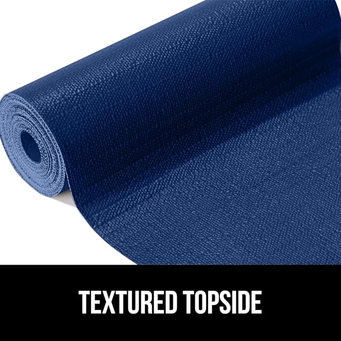 GORILLA GRIP DripGuard Shelf Liner, Non Adhesive Drawer and Kitchen Cabinet Protector, 24x240 Inch, Slip Resistant BPA Free Smooth Surface Plastic Liners for Cabinets, Bathrooms, Closets, Navy Blue