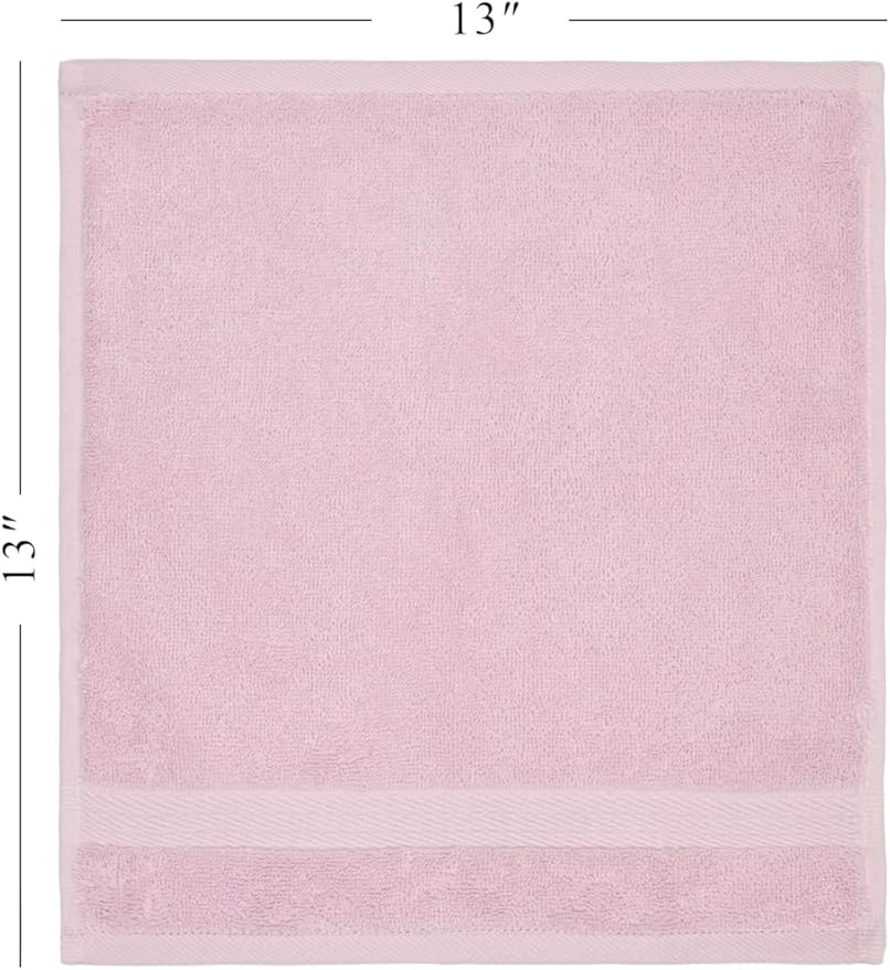 Ozdilek 6-Piece Bath Towel Set, 2 Bath, 2 Hand, 2 Wash100% Cotton Turkish Towels, 2 Bath Towels (30x60/550 GSM), 2 Hand Towels (16x30/575 GSM), 2 Washcloths (13x13/600 GSM) Towel Set (Mauve Pink)