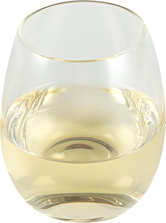 Restaurantware-Vetri 15 Ounce Wine Glasses, 24 Dishwashable Stemless Wine Glasses - No Lead, Durable, Clear Glass Cups, For Home, Bar, Or Restaurant, Serve Merlot, Chardonnay, Or Bordeaux