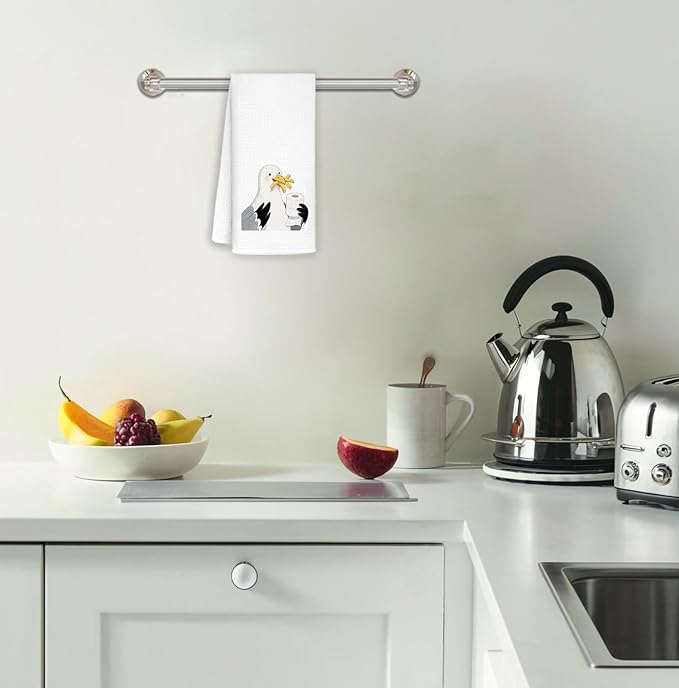 Seagull Beach Kitchen Towels - Seagulls Gifts for Bird Lovers, Seagull Bird Decor, Coastal Nautical Beach Sea Gull Decorative Hand Dish Tea Towels for Kitchen Bathroom, 16x24 in