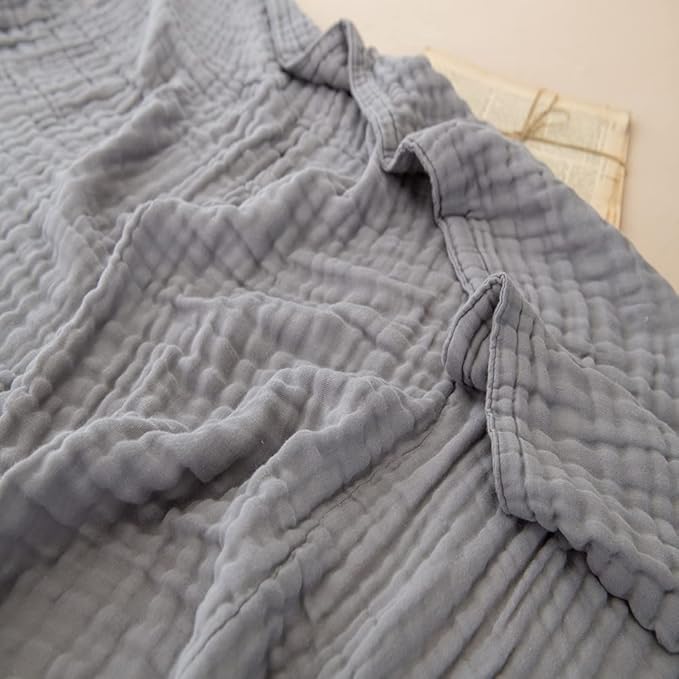 sense gnosis Light Grey Blanket Muslin Throw Blanket for Couch 8-Layer Gauze Blanket Breathable Soft and Lightweight Blankets for Baby and Adults 55"x75"