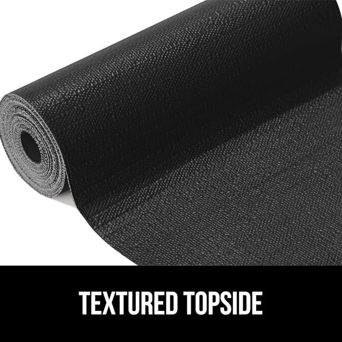 GORILLA GRIP DripGuard Shelf Liner, Non Adhesive Drawer and Kitchen Cabinet Protector, 24x240 Inch, Slip Resistant BPA Free Smooth Surface Plastic Liners for Cabinets, Bathrooms, Closets, Black