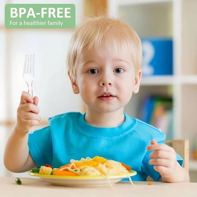 300 Count Plastic Silverware Heavy Duty, BPA-Free Disposable Utensils, Includes 100 Knives, 100 Forks, 100 Spoons for Party, Wedding, Catering, Picnic