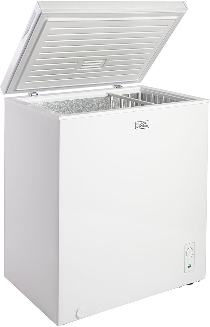BLACK+DECKER 5.0 Cu. Ft. Chest Freezer, Holds up to 175 Lbs. of Frozen Food with Organizer Basket