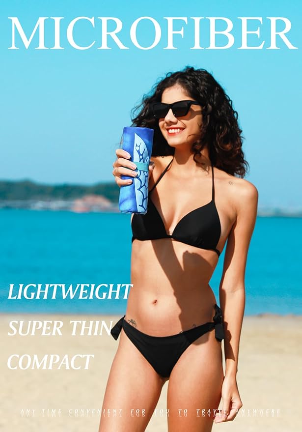 2 Pack Microfiber Lightweight Thin Beach Towel Sand Free Quick Dry Super Absorbent Large Towels for Swimming Pool Yoga Gym Travel Vacation Beach Accessories Essentials Turtle Mandala