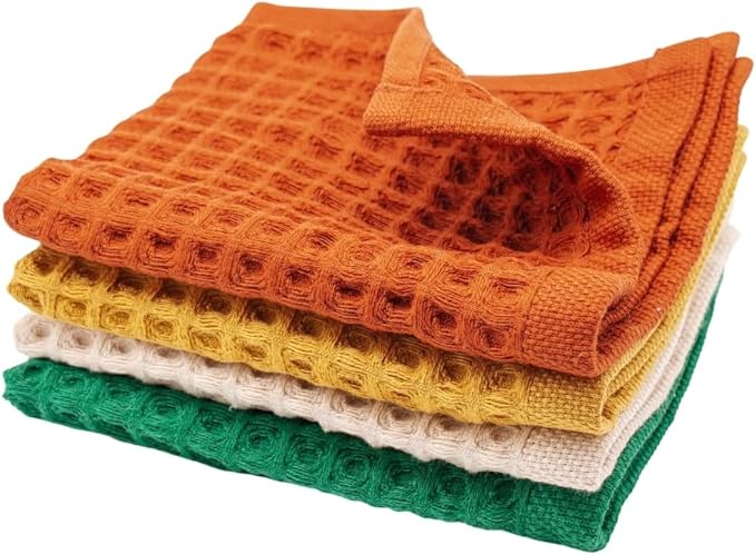 sea me at home Waffle Washcloths Set, 100% Turkish Cotton (Assorted)