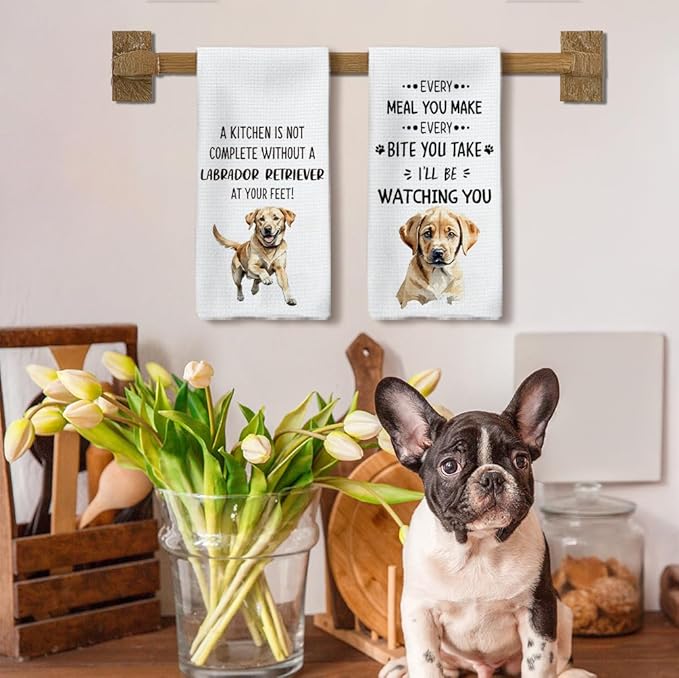 Labrador Retriever Gifts Kitchen Towels Set of 2, Labrador Gifts, Labrador Retriever Decor Hand Towels, LabradorRetriever Dog Dishcloths Tea Dish Towels, Dog Kitchen Bathroom Decor, 16x24 Inch