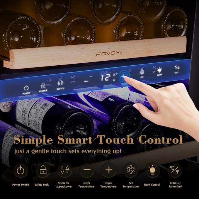 Wine Fridge,91-bottle Wine Cooler Refrigerators Dual Zone Large Wine Beverage Freestanding Cellar,Holds 91bottles (Red)