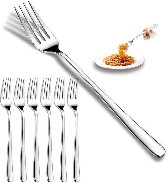 Dinner Forks, Premium 18/10 Stainless Steel Silverware Forks, 6-Piece Set - Classic & Modern Design Flatware Forks, Dishwasher Safe for Home & Restaurant Use