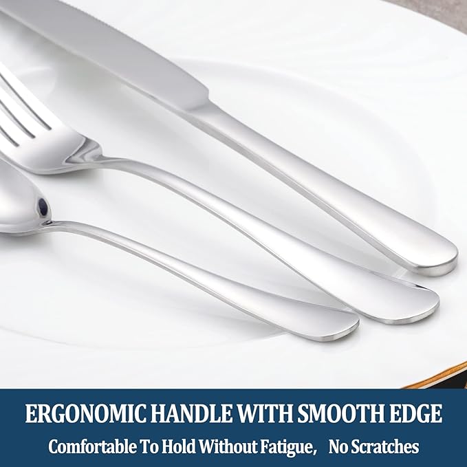 Dinner Forks,Set of 16 Top Food Grade Stainless Steel Silverware Forks,Table Forks,Flatware Forks,8 Inches,Mirror Finish & Dishwasher Safe,Use for Home,Kitchen or Restaurant