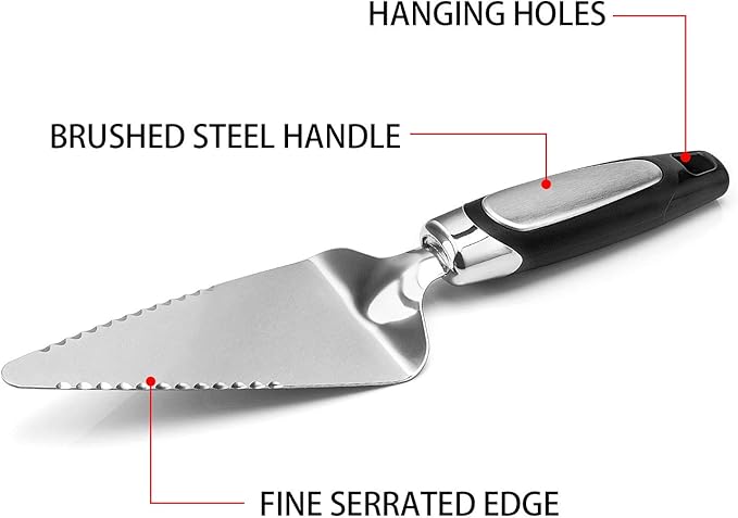 2PCS Flatware Pie Server Stainless Steel Cake Cutter, Pizza/Tart/Dessert Slicer.