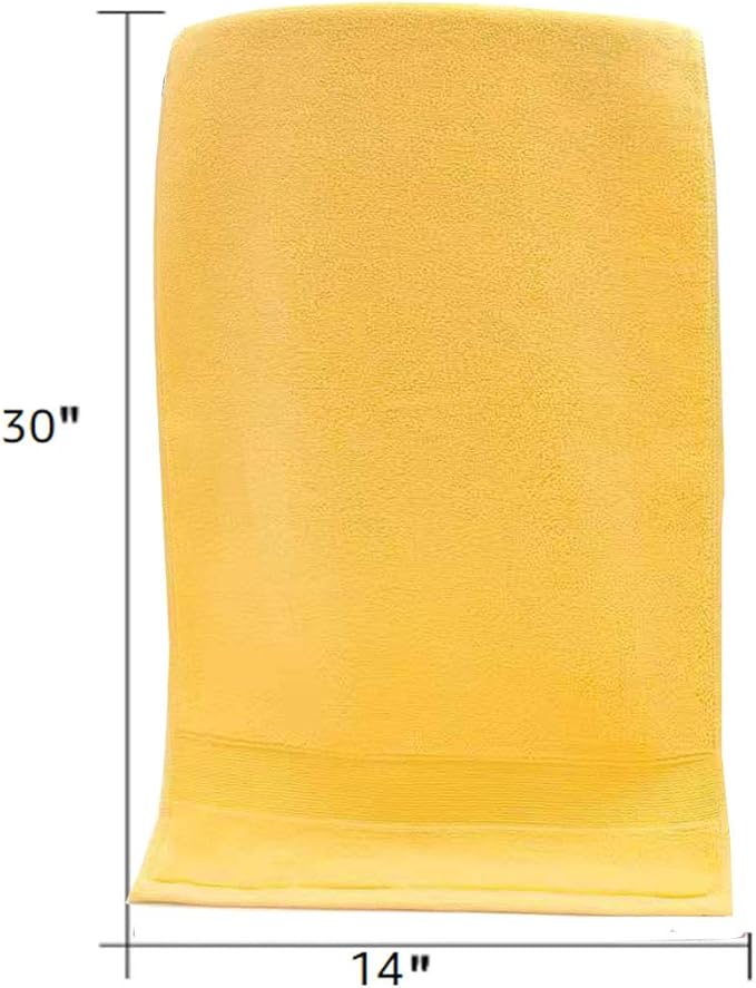 Lchkrep Bathroom Hand Towels (14x30 inch), Home Soft Cotton Super Soft Highly Absorbent Hand Towel for Bath, Hand, Face, Gym and Spa,(Yellow 2 Pack)