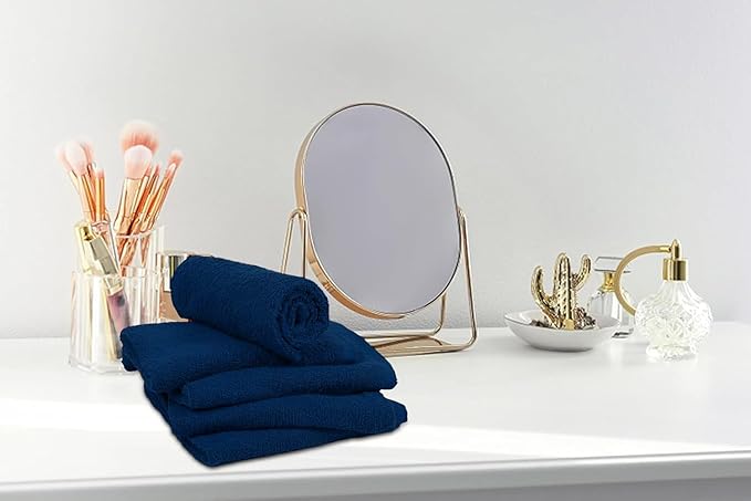 Softolle Salon Towels – Pack of 24 (16"x27") 100% Cotton Ring Spun (Not Bleach Proof) Ultra Soft, Highly Absorbent Hand Towels – Bulk for Spa, Gym & Salon (Navy Blue)