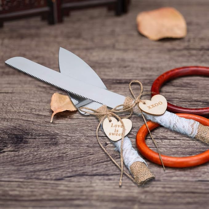 Rustic Love Sign Wedding Cake Knife and Server Set,Pizza Pie Cake Knife Serveing,Rustic Wedding Cake Knife Set for Partys Weddings Birthdays Anniversaries (love and XO)