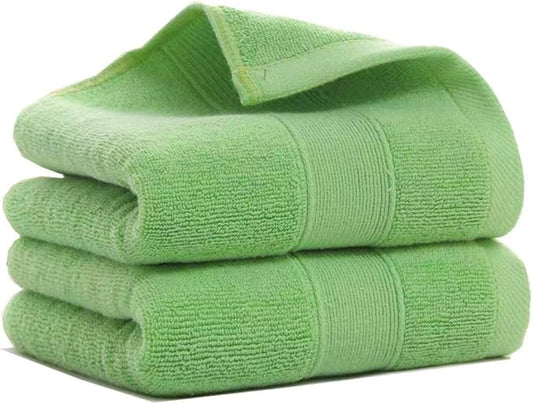 Lchkrep Bathroom Hand Towels (14x30 inch), Home Soft Cotton Super Soft Highly Absorbent Hand Towels for Bath, Hand, Face, Gym and Spa (Green-2PACK)