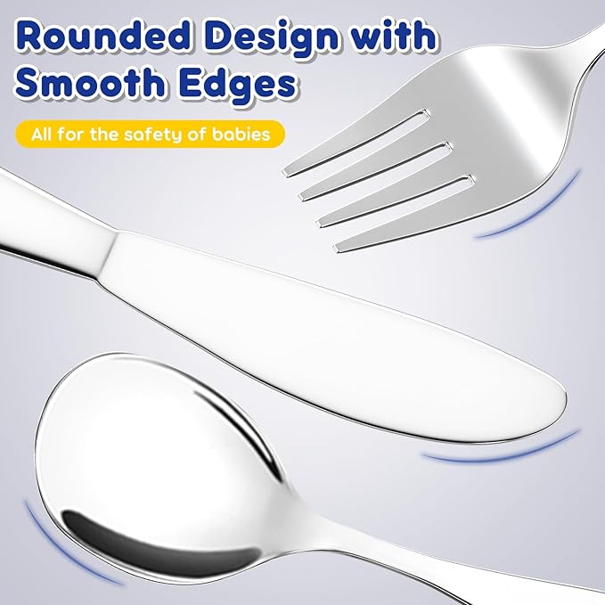 Lehoo Castle Kids Stainless Steel 6PCS Kids Utensils Forks, Spoons and Knives Set, Flatware Set (Space Collection)