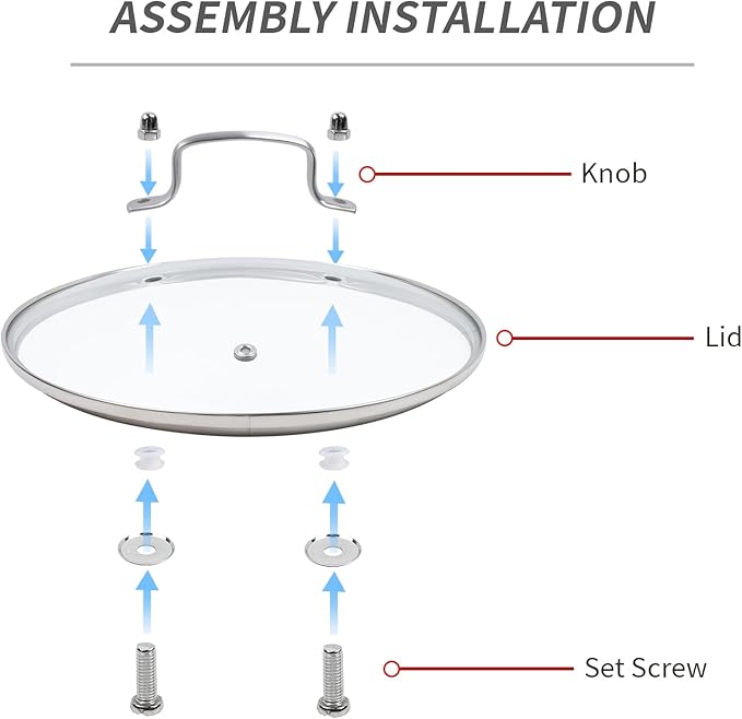 10" Tempered Glass Pan Lid with Steam Vent, Thickened to 4mm and Dishwasher Safe and Oven up to 480℉, Universal Lid Fit for Cast Iron Skillets, Frying Saute Pan, Cooking Pot
