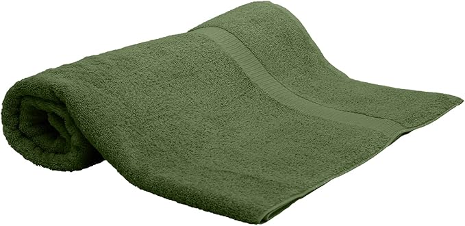 Luxury Hotel & Spa Quality, Quick Dry 100% Turkish Cotton 700 GSM, Eco Friendly Towel, for Bathroom Oversize Dobby Border Bath Towels 35 X 70 (Bath Sheet Single Towel Set of 1, Moss)