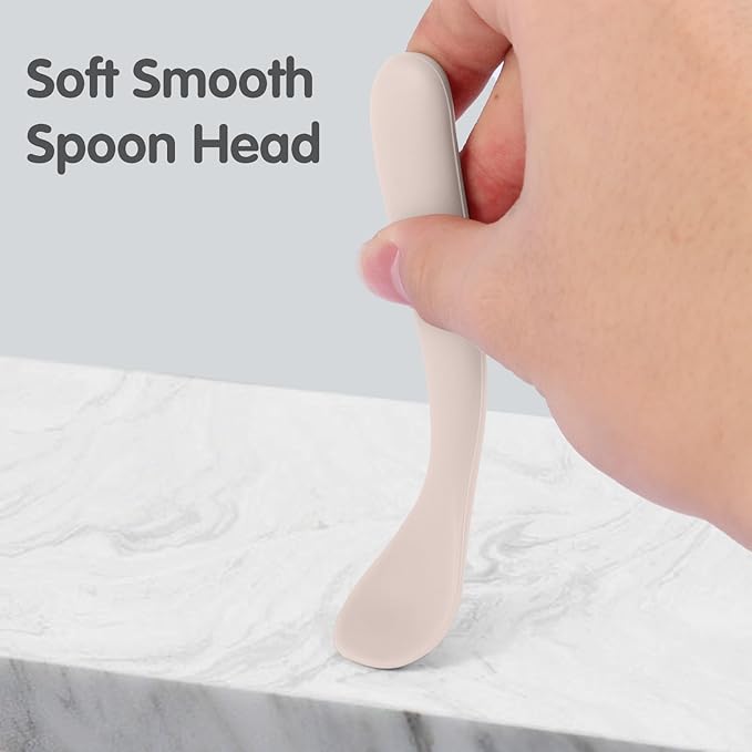 Silicone Baby Spoons Self Feeding 6+ Months, 6 Pack First Stage Baby Led Weaning Supplies, Soft Tip Feeding Spoon, BPA Free, Dishwasher and Boil Safe