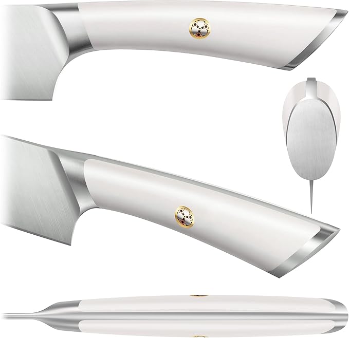 Cangshan ELBERT Series German Steel Forged 4-Piece Fine-Edge Steak Knife Set (White)