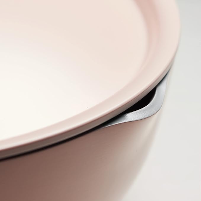 Tramontina All-in-One Plus Pan Set, 5-Quart Ceramic Non Stick Cooking Pan with Lid, Steamer Insert, Bamboo Utensil and Trivet, Pink