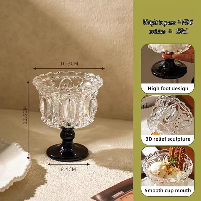 Christmas Mojito Glass, 7oz Vintage Cocktail & Dessert Cups, Retro Holiday Drinkware Set for Winter Style & Home Decor