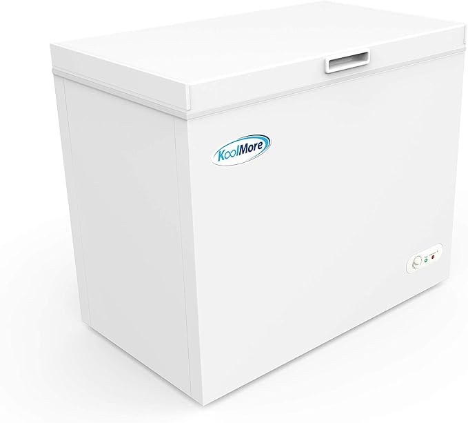 KoolMore SCF-7C Deep Chest Freezer with Two Wire Basket, 7 cu. ft. Food and Meat Storage, for Commercial and Home Use ETL Certification, White
