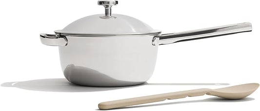 Our Place Titanium Mini Perfect Pot Pro - 2.75 Qt No-Coating Nonstick Pot | Tri-Ply Titanium & Stainless Steel | Oven-Safe up to 1000°F & Compatible with All Cooktops | Chrome