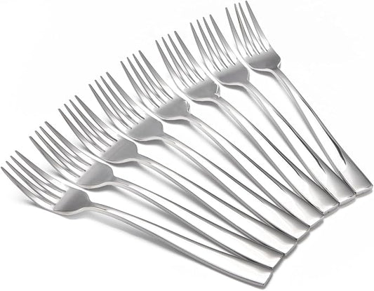 8-Piece Dinner Forks Set, Food Grade Stainless Steel Silverware Fork, Flatware Forks Use for Home, Kitchen, Restaurant, Dishwasher safe - 8.1 Inches
