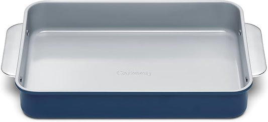 Caraway Non-Stick Ceramic 9”x13” Rectangle Pan - Naturally Slick Ceramic Coating - Non-Toxic, PTFE & PFOA Free - Perfect for Brownies, Lasagnas, and More - Navy