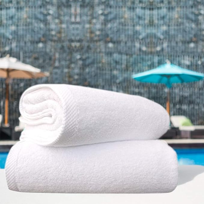 Classic Turkish Towels CTT - Premium Jumbo Bath Sheet 2 Pack, 100% Turkish Cotton, Absorbent & Ultra Comfy Bath Towel Sheets for Hotels & Spa | 35"x70" (White)