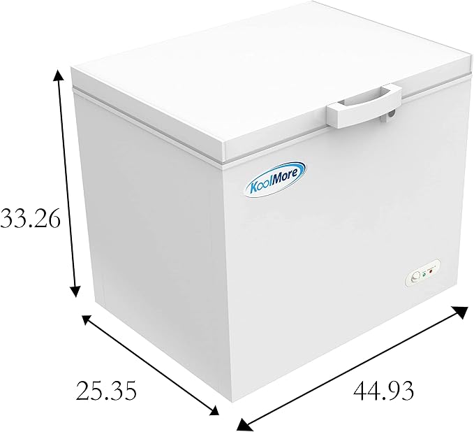 KoolMore - SCF-9C Deep Chest Freezer with Wire Basket, 10 cu. ft. Compact Food and Meat Storage, for Commercial and Home Use with ETL Certification,White