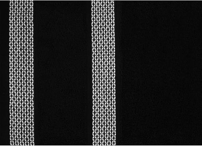 CASA COPENHAGEN Solitaire Towels, 4 Pieces Bath Towel Set- Black, 600 GSM Designed in Denmark Made of Soft Egyptian Cotton for Bathroom, Kitchen & Shower