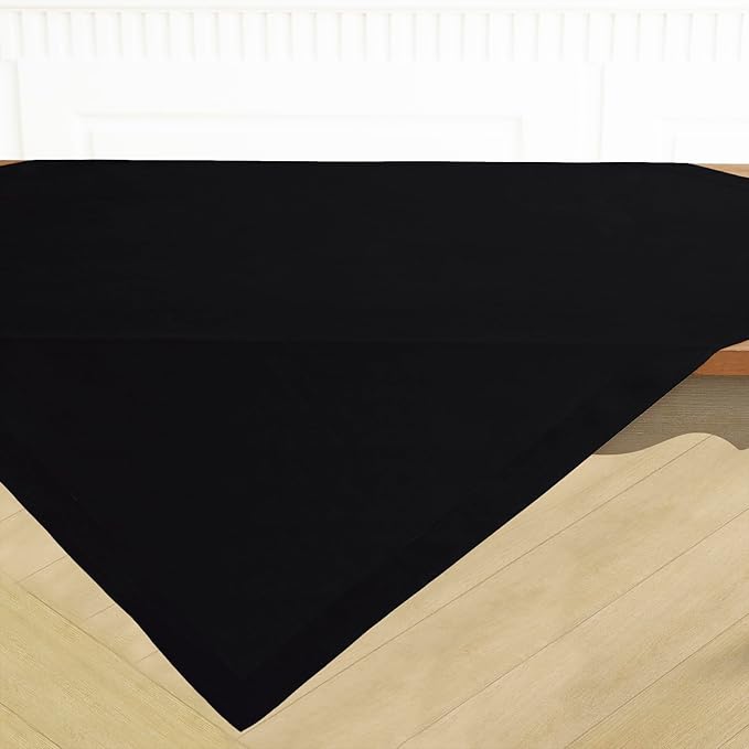 Solino Home Black Linen Tablecloth 52 x 52 Inch - 100% Pure Linen Square Table Throw - Fete, Machine Washable Table Cloth for Winter, Holiday, New Year