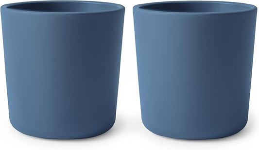 mushie Dinnerware Cups For Kids | Made in Denmark, Set of 2 (Twilight Blue)