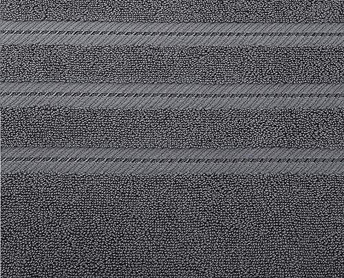 CASA COPENHAGEN Bella 6 Pieces Towel Set- Pinstripe Grey, 600 GSM 2 Bath Towel 2 Hand Towel 2 Washcloth, Designed in Denmark Made of Soft Egyptian Cotton for Bathroom, Kitchen & Shower