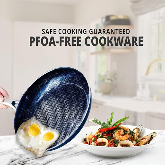THE COOK'S COMPANY Non-Stick Frying Pan - Premium Skillet for Everyday Cooking, Nonstick Pan for Easy Cleanup, Durable Pan for Versatile Cooking Needs (Size: 9.5inch)