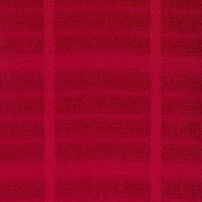 All-Clad Solid & Coordinate Kitchen Towels: Highly Absorbent, Super Soft Long Lasting 100% Cotton, 17" x 30" Tea Towels for Cleaning & Drying Dishes, Pans, Glassware, Countertops, 4-Pack, Chili