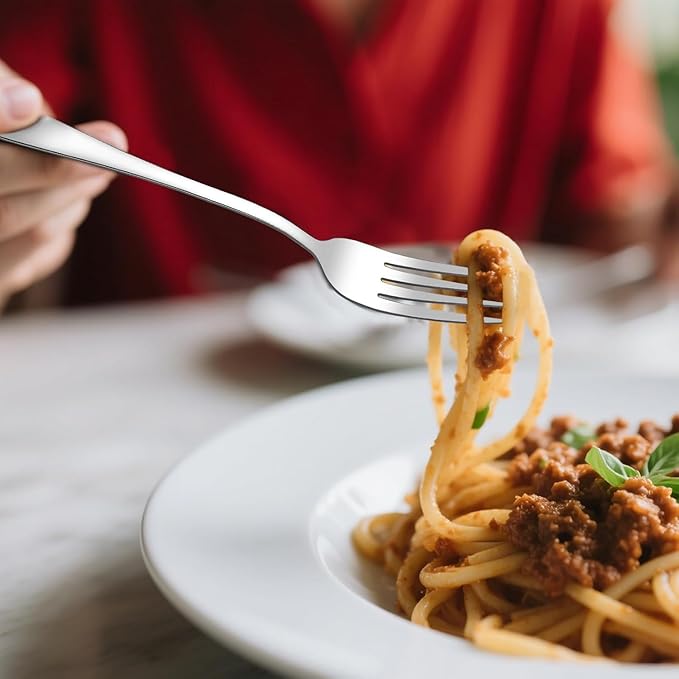 Dinner Forks Set 24 Pcs, Food Grade Stainless Steel Silverware Table Forks, Metal Flatware Forks 8 Inches,Mirror Finish & Dishwasher Safe,Use for Home,Kitchen or Restaurant