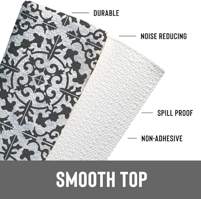 Con-Tact Brand Grip Prints Non-Adhesive Non-Slip Counter Top, Drawer/Shelf Liner, 12" x 20' (Carrara Tile Charcoal)