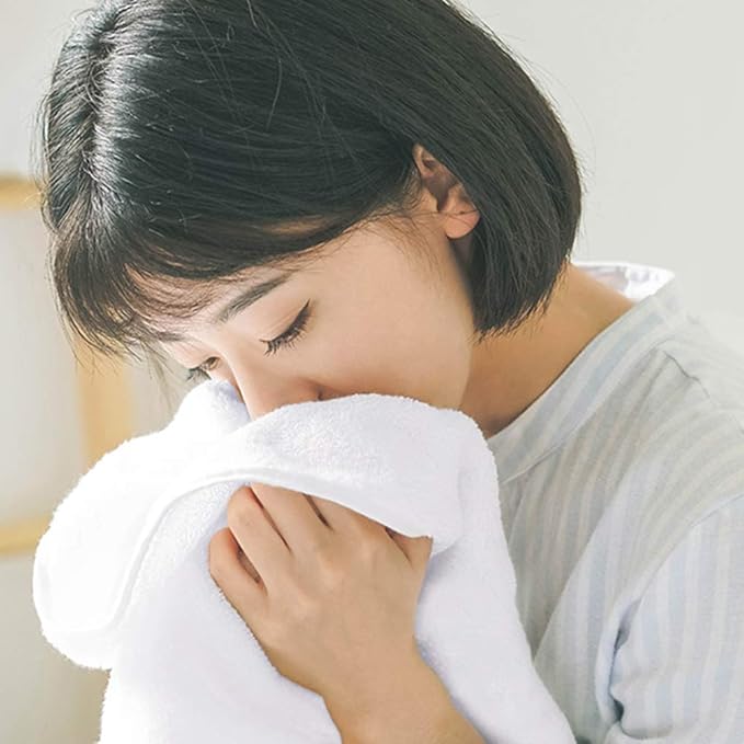 Lin Cotton Hand Towels, Soft & Highly Absorbent Hand Towel for Bathroom,White 2 Pack,14 x 30 Inch