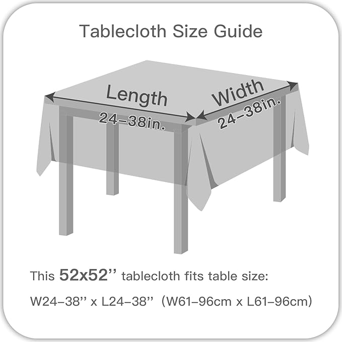 maxmill Jacquard Tablecloth Swirl Design Water Resistance Antiwrinkle Heavy Weight Soft Table Cloth for Buffet Banquet Parties Event Holiday Dinner Square 52 x 52 Inch White