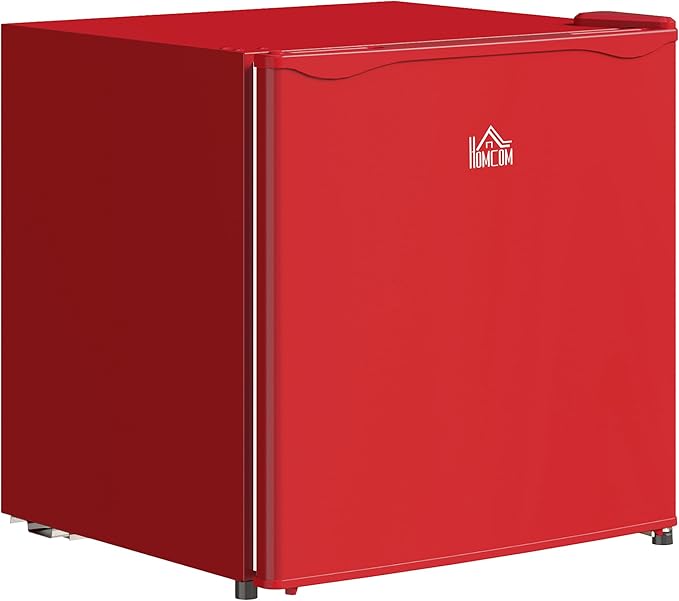 HOMCOM Mini Freezer Countertop, 1.1 Cu.Ft Compact Upright Freezer with Removable Shelves, Reversible Door for Home, Dorm, Apartment and Office, Red